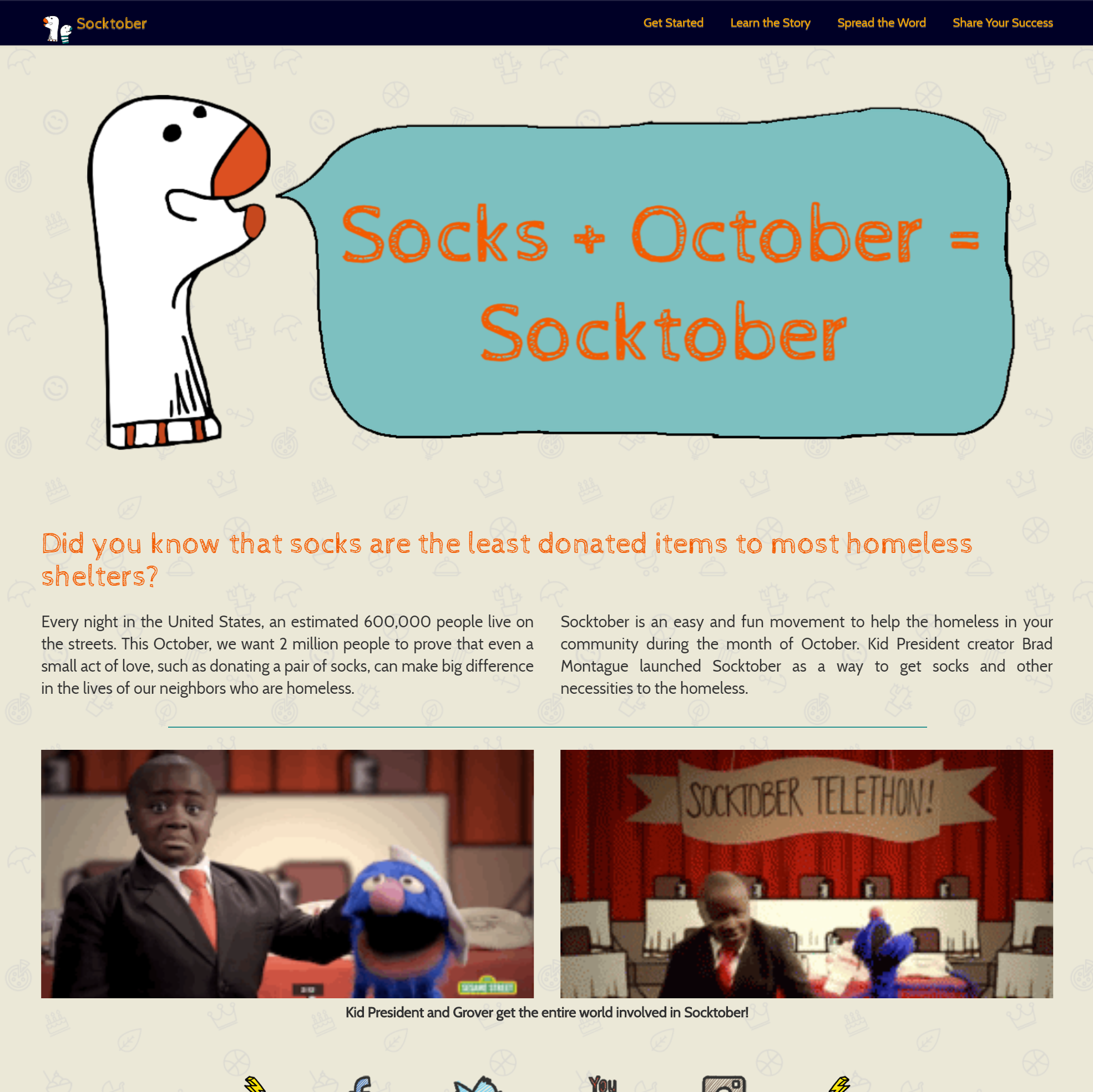 Old Socktober website screenshot